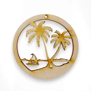 Palm Tree and Sailboat Ornament | Personalized