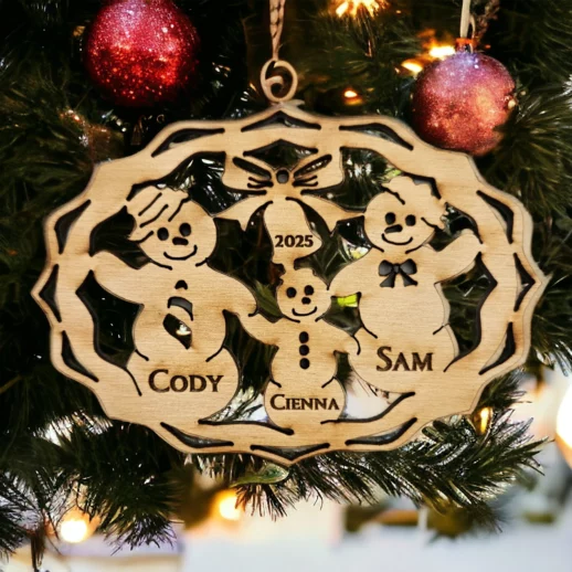 Snowman Family Ornament | Personalized
