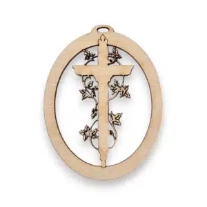 Beautiful Cross Ornament | Cross with Vines | Personalized