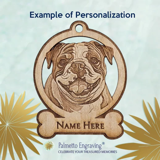 English Bulldog Ornament | Personalized