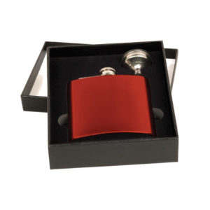 Engraved Flask | Personalized | Red, 6 oz.