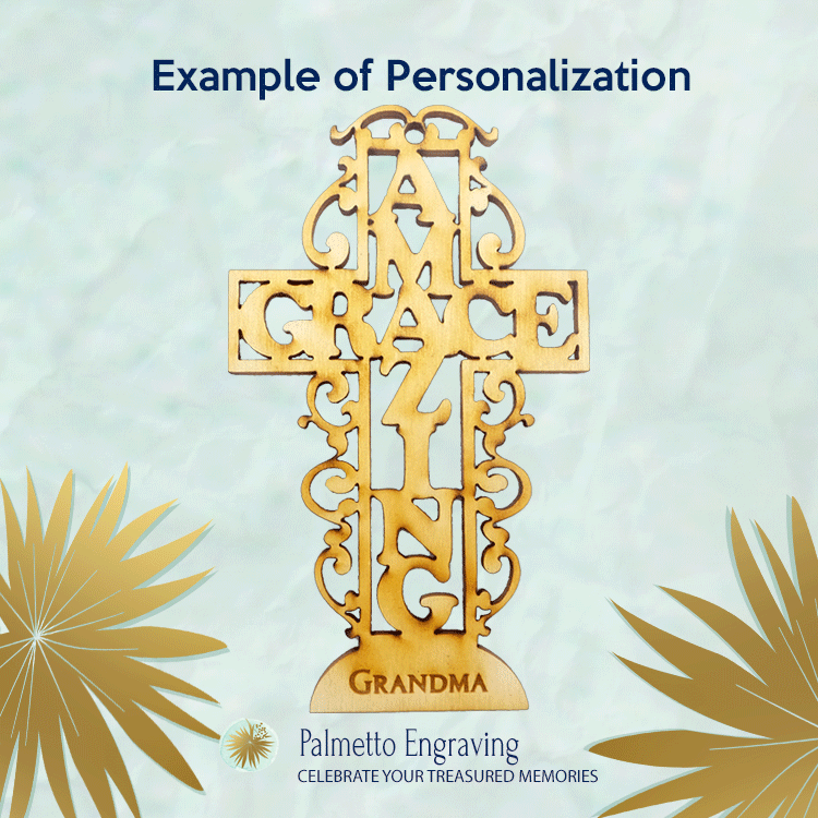 Personalized Amazing Grace Cross Ornament