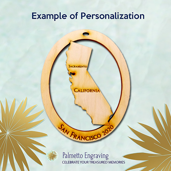 Personalized California Ornament