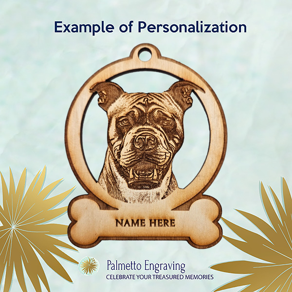 Pit Bull Ornament Personalized