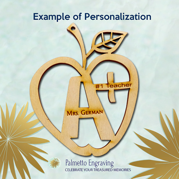 Teacher's Apple Ornament | Personalized