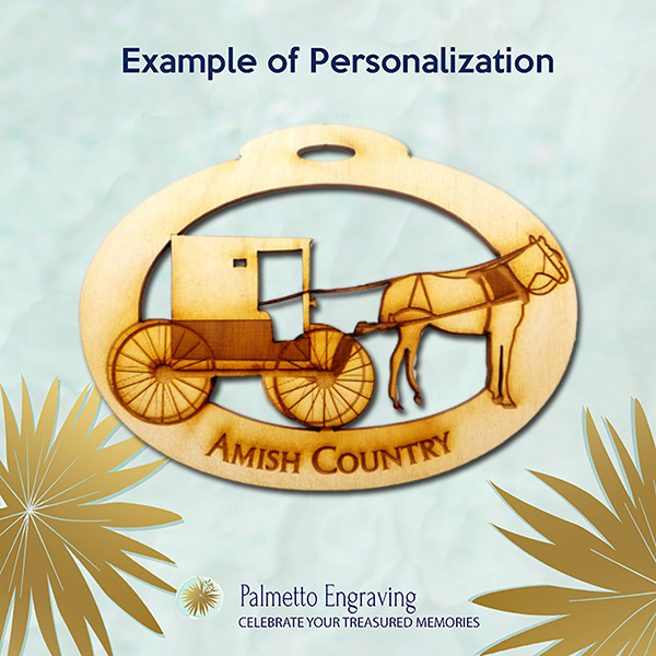 Amish Buggy Ornament Personalized