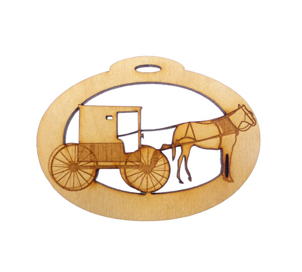 Personalized Amish Horse and Buggy Ornament