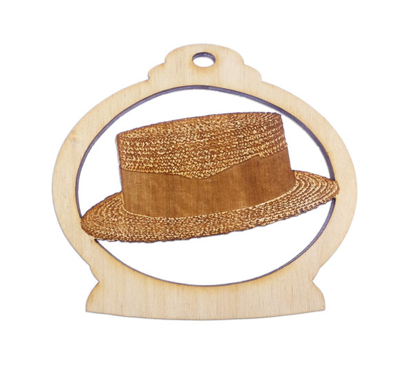 Personalized Straw Hat Christmas Ornament