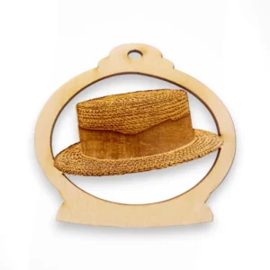 Straw Hat Christmas Ornament | Personalized