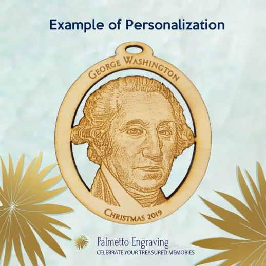 President George Washington Ornament Personalized