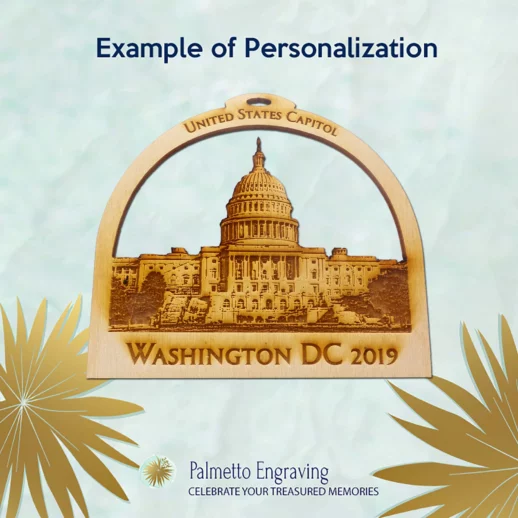 Personalized US Capitol Ornament | Washington DC Souvenir