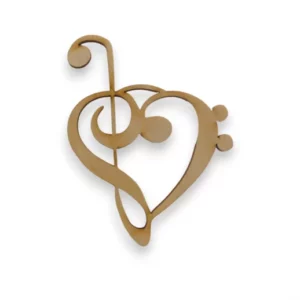 Treble Bass Clef Heart Ornament | Personalized