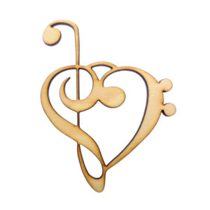 Treble Bass Clef Heart Ornament | Gift For Music Teacher