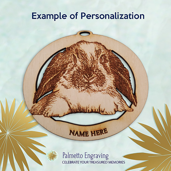 Personalized Lop Bunny Ornament