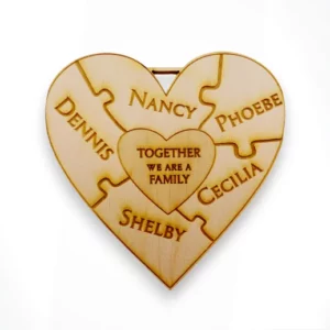 Personalized Family Christmas Ornaments | Heart Puzzle Ornament