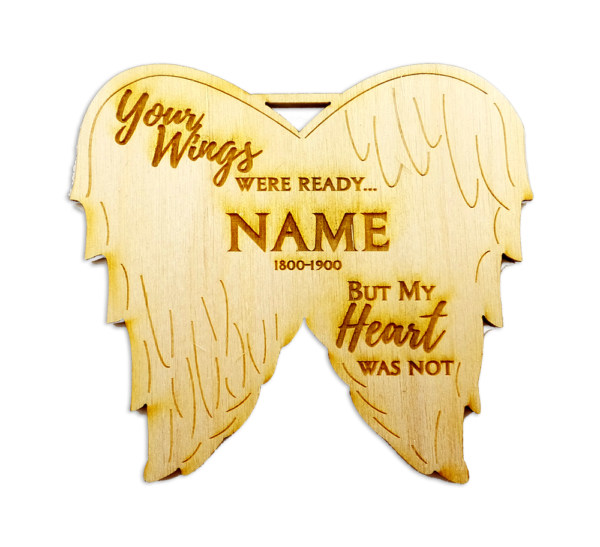 Personalized Memorial Ornaments - Angel Wing Memorial
