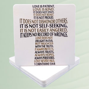 1 Corinthians 13:4-8 Paper Coasters