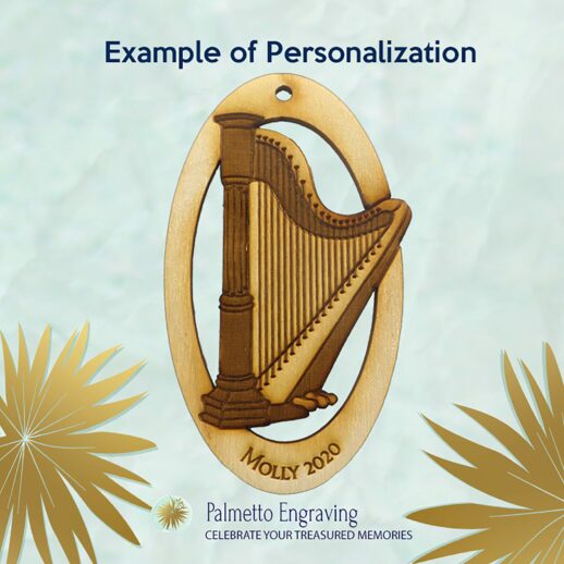 Harp Ornament Personalized