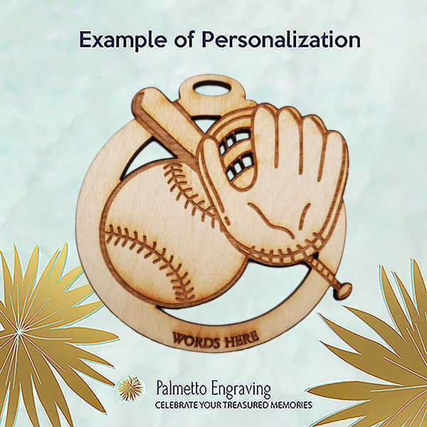 Baseball Mitt Ornament Personalized