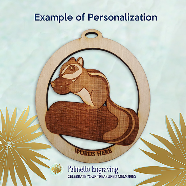 Chipmunk Ornament Personalized