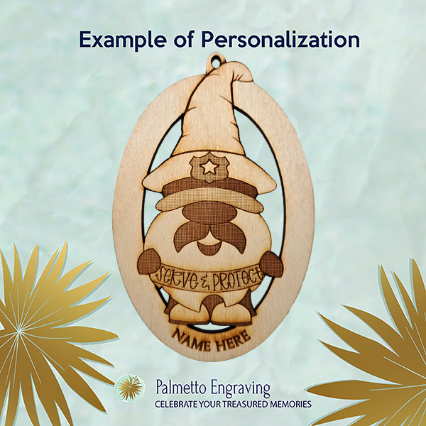 Police Gnome Ornament | Personalized