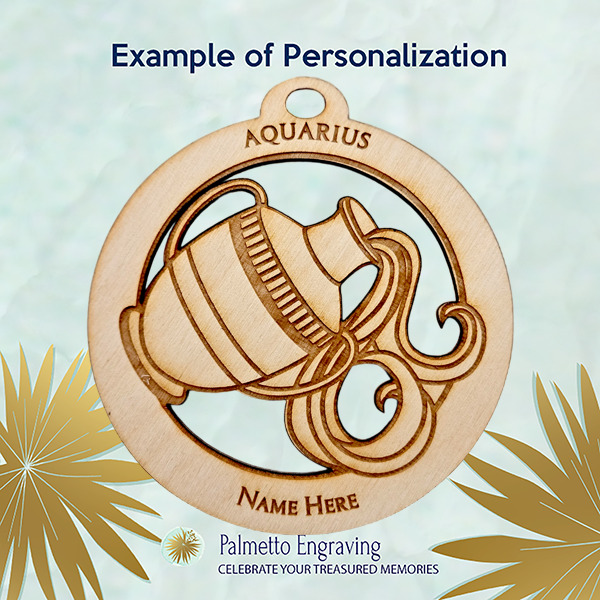 Aquarius Zodiac Ornament Personalized