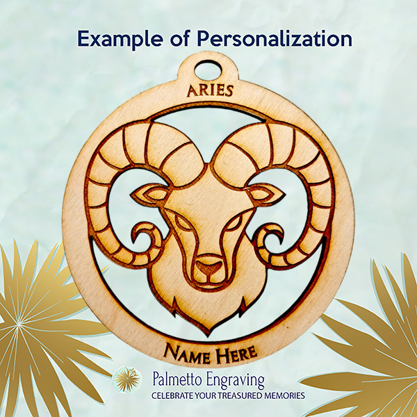 Aries Zodiac Ornament Personalized