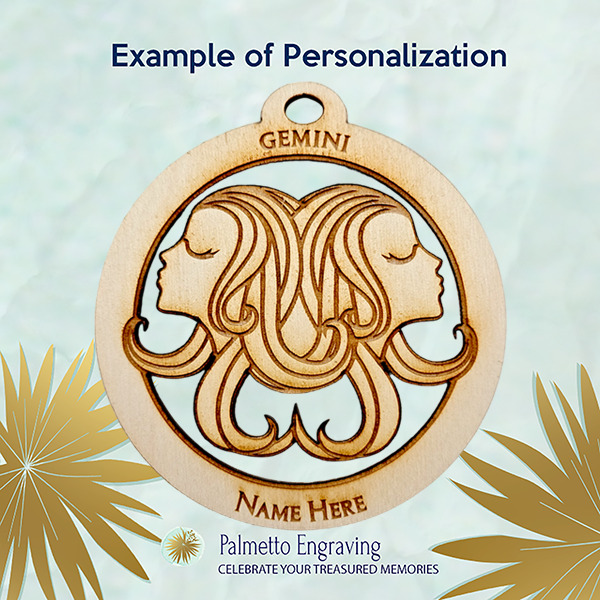 Gemini Zodiac Ornament Personalized