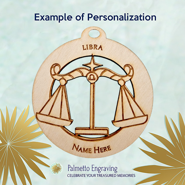 Libra Zodiac Ornament Personalized