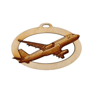 commercial airplane ornament wooden Christmas tree decoration