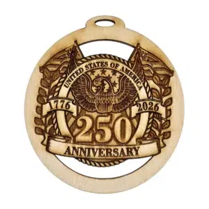 USA 250th Anniversary Ornament with eagle and American flag design